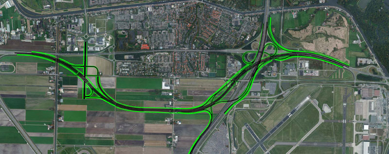 Afrit A9 op Schipholweg